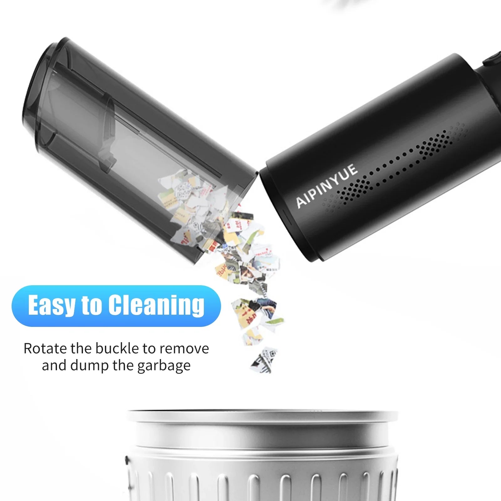 moobody Vacuum Cleaner, 120W Handheld Cleaner, 6000Pa Powerful Suction,  Powered with  Filter for Cleaning Hair Dust Gravel in Home Office