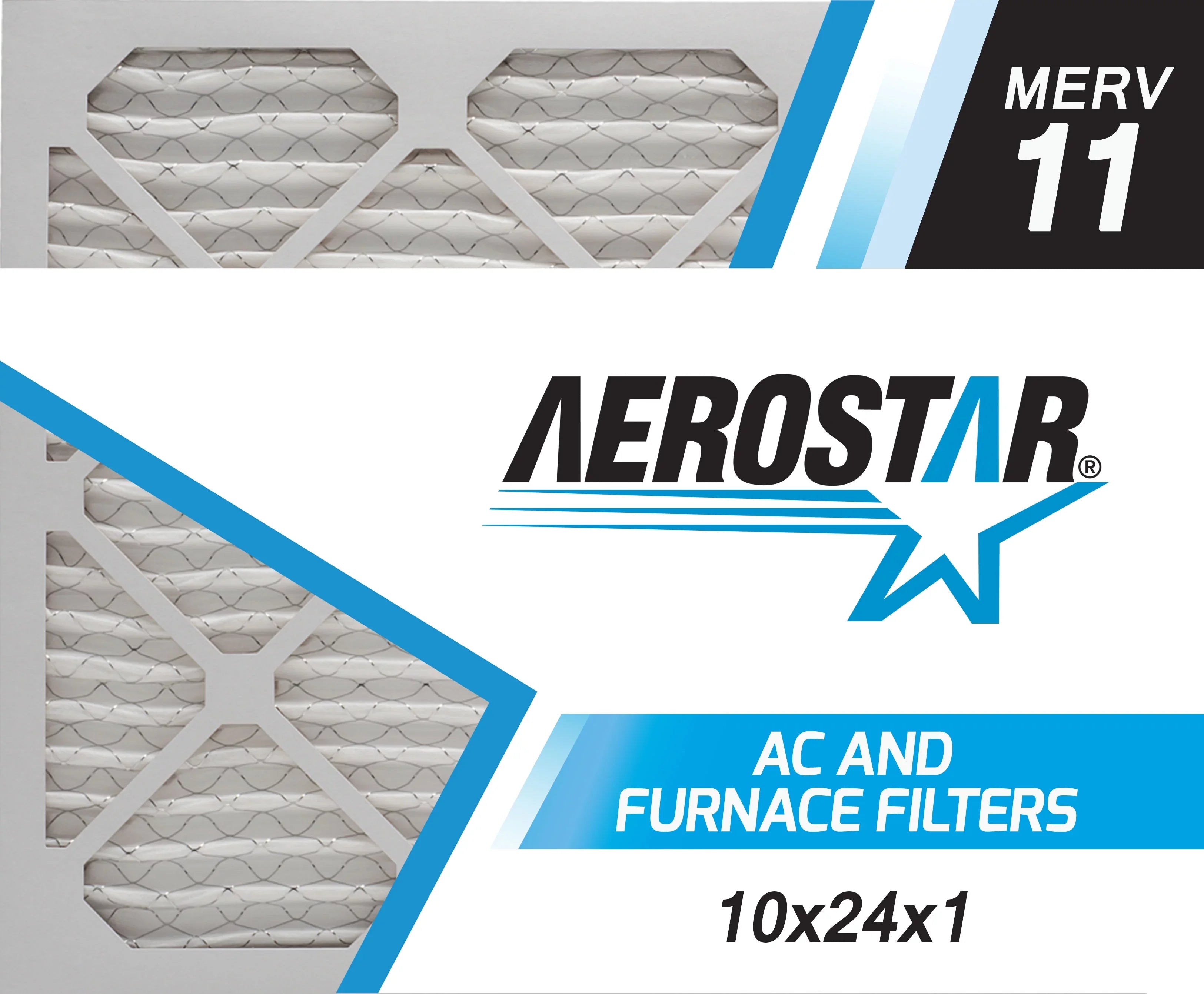 Aerostar 10x24x1   11,  Air Filter, 10x24x1, Box of 4