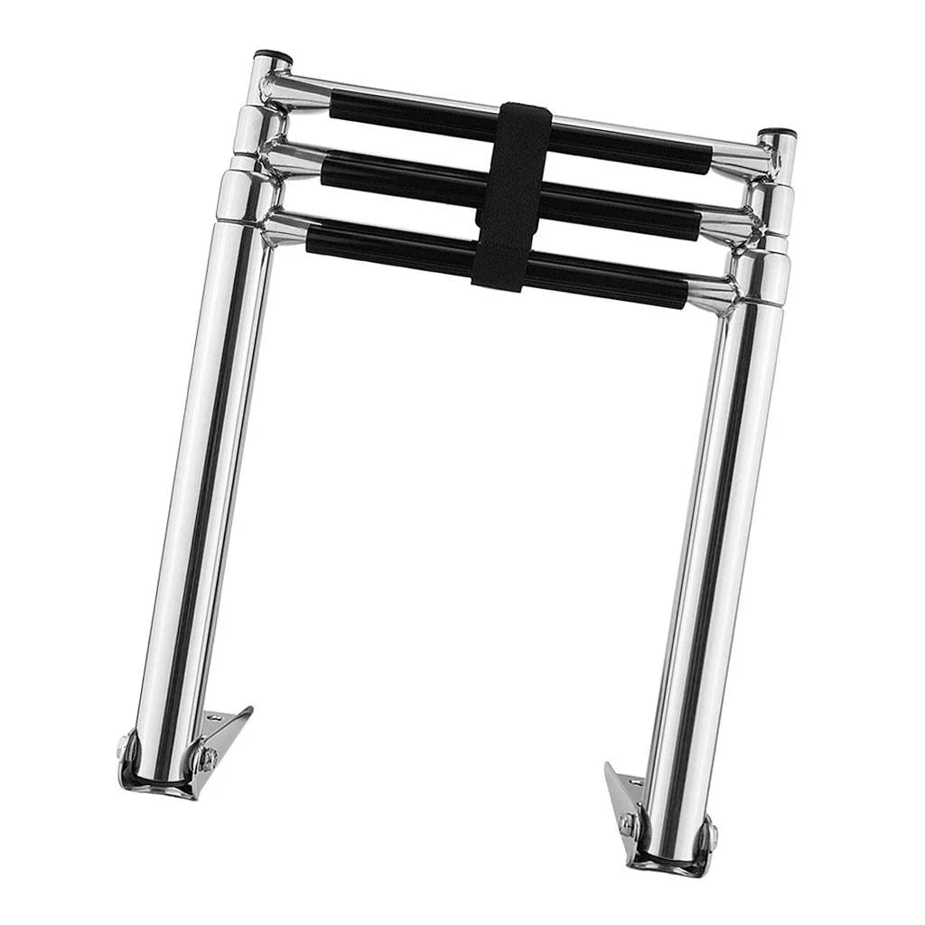 Portable Telescoping Ladder Swim Pontoon Boat Marine Yacht/Swimming Pool - Stainless Steel