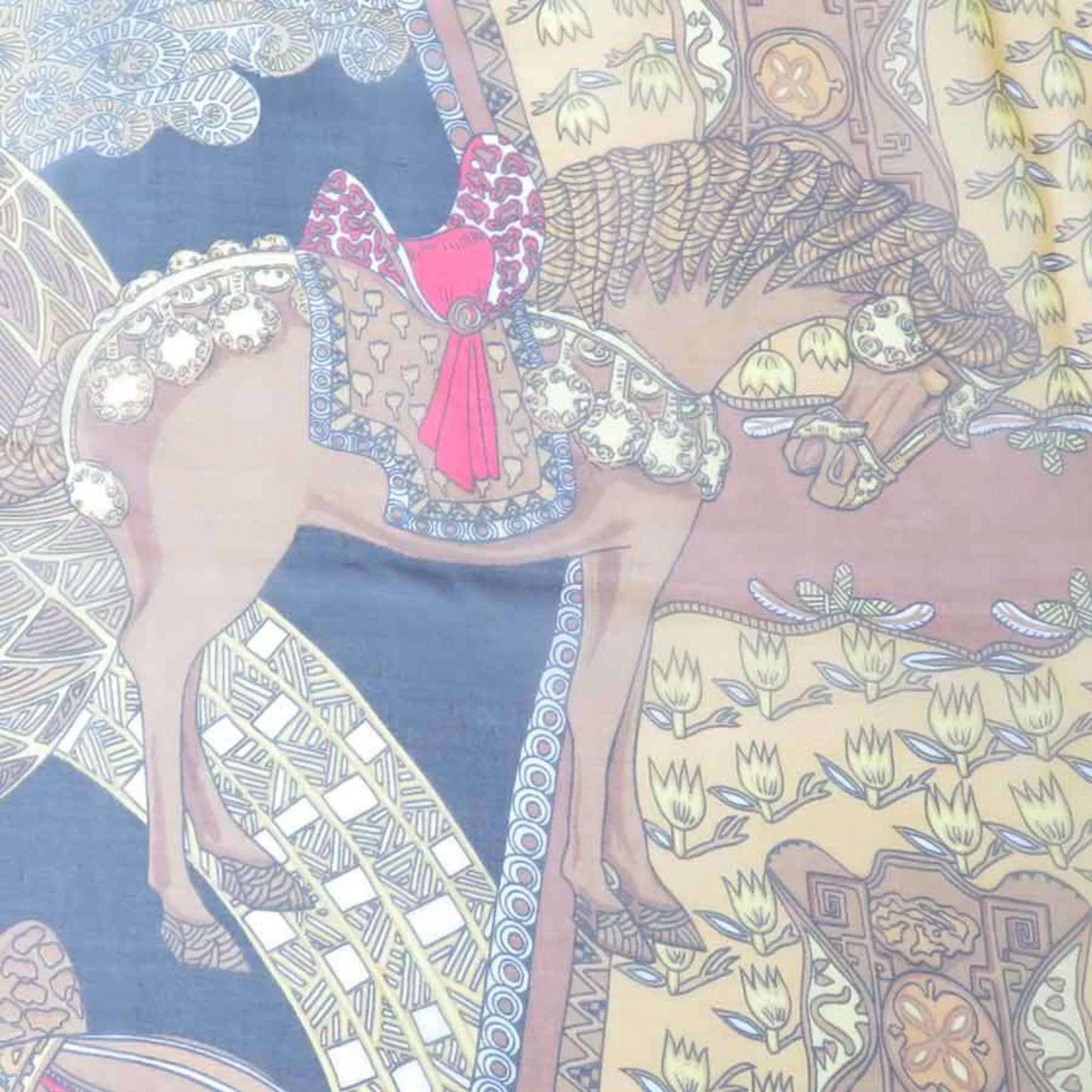 Pre-Owned Hermes  Scarf  des  Step Art/Estimated Silk Black x Multicolor Unisex (Good)