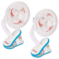 Diono Clip-On Baby Safe Universal Stroller Fan with Flexible Neck for Perfect Angle, Pack of Two, White