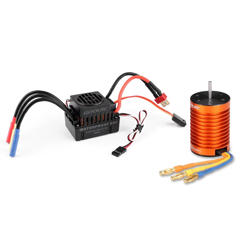 GoolRC  Accessory,Motor 45a  4370kv Motor With 45a Motor And 45a Set 110 1/10 Remote Car 45a Esc Combo Set Car MotorCar 45a 110waterproof MotorCombo  Waterproof Rookin 1/10