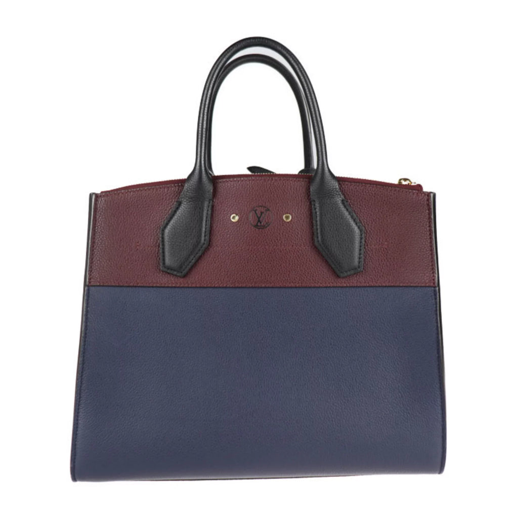 Pre-Owned   Louis Vuitton City Steamer  Handbag  Leather Marine Raisin Noir 2WAY Shoulder Bag Tote (Good)