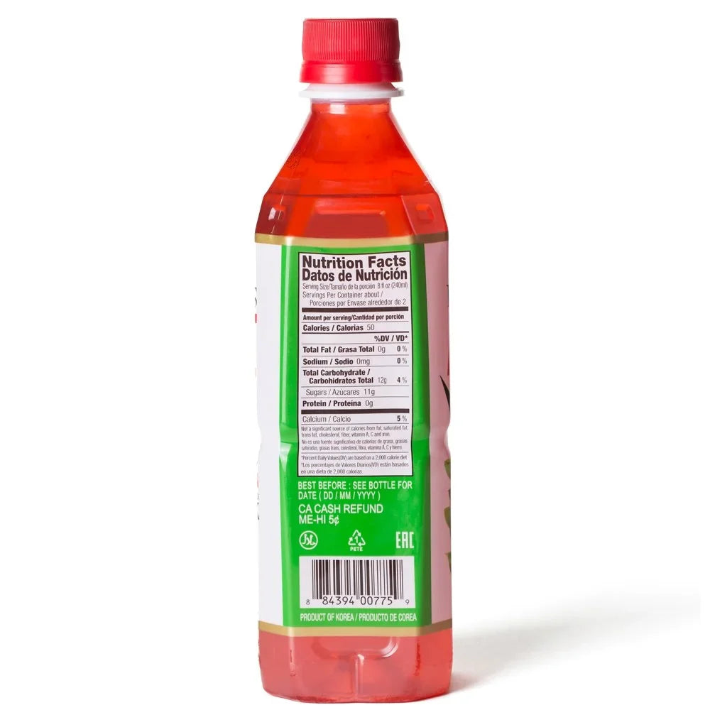 Aloe Vera Watermelon Drink, 16.9 Ounce (10 Pack) - No Preservatives or Additives