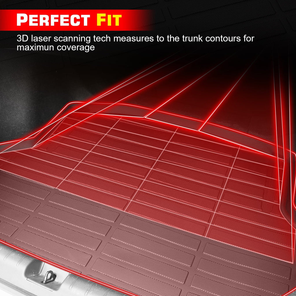 Ikon Motorsports Truck Bed Mat Compatible With 2022-2024 Ford Maverick, Black Rear Storage Floor Liner  Pickup Cargo Guard All Weather 3D Heavy Duty Trunk Flooring Protector Cover