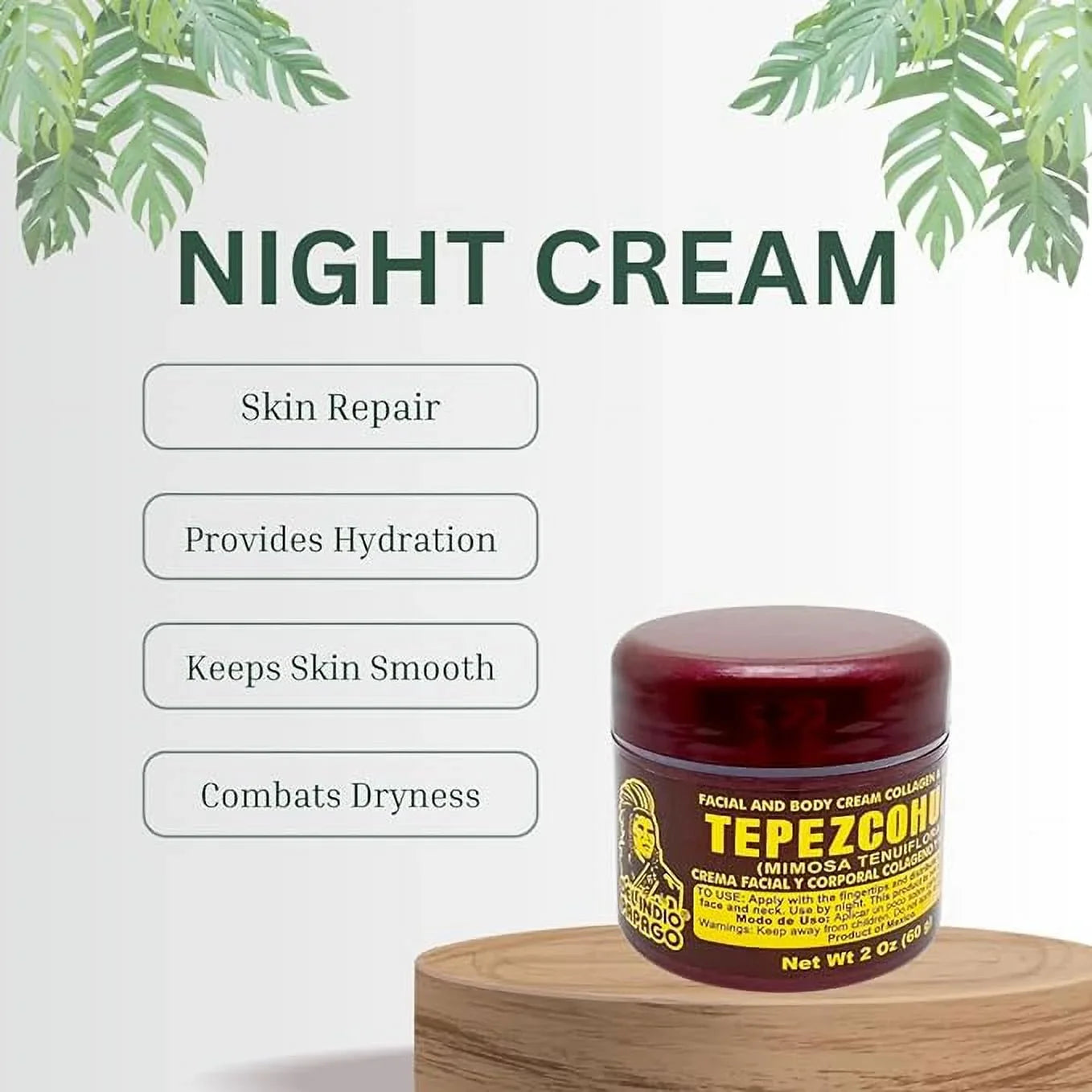 Del Indio Papago Tepezcohuite Day Cream (2oz) + Night Skin Cream (2 oz)   !! Tepezcohuite