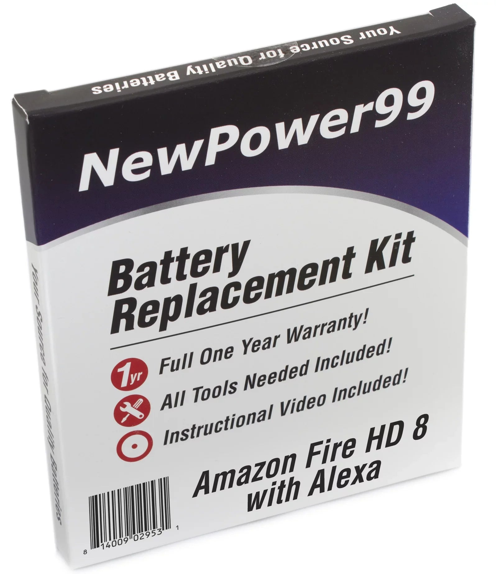 Amazon Fire  8 with Alexa Battery Replacement Kit with Tools, Video Instructions, Extended Life Battery and Full One Year Warranty