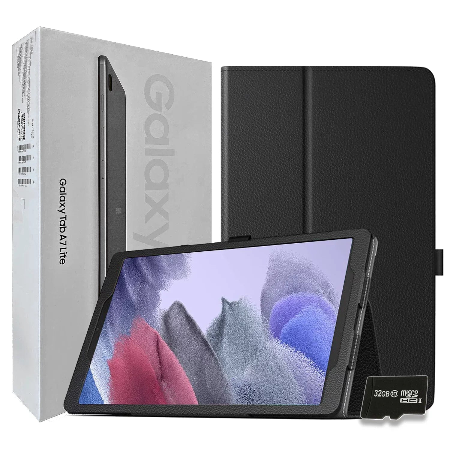 Samsung Galaxy Tab  Lite Tablet 8.7 inch 32GB and 32GB MicroSD Card Wi Fi Cellular International Bundle with Case Gray