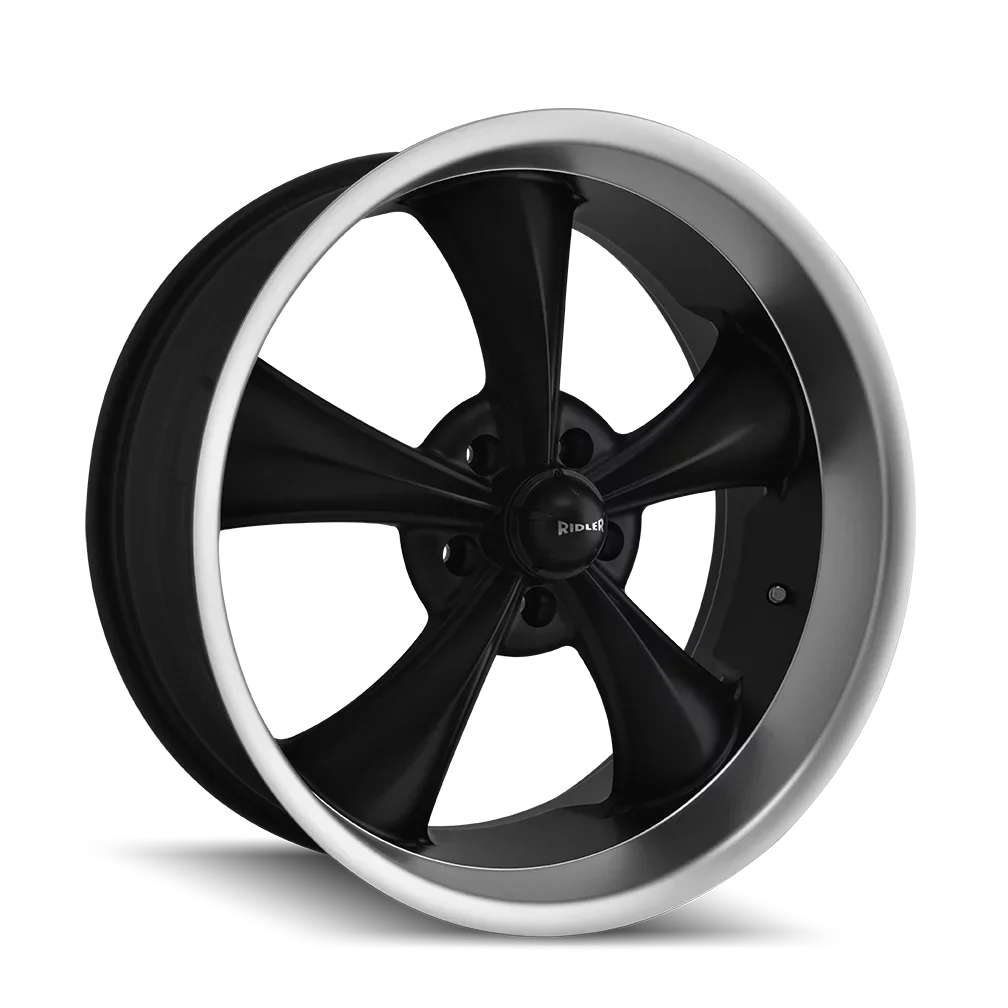 Ridler 695 20X10 5X114.3 0Et 83.82Cb Matte Black/Machined Lip