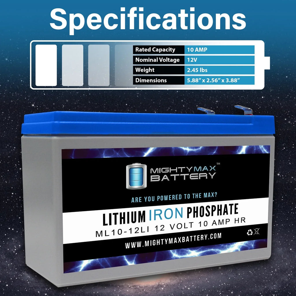 12V 10AH Lithium Replacement Battery Compatible with Fits Aqua Vu Marcum Vexilar - 3 Pack