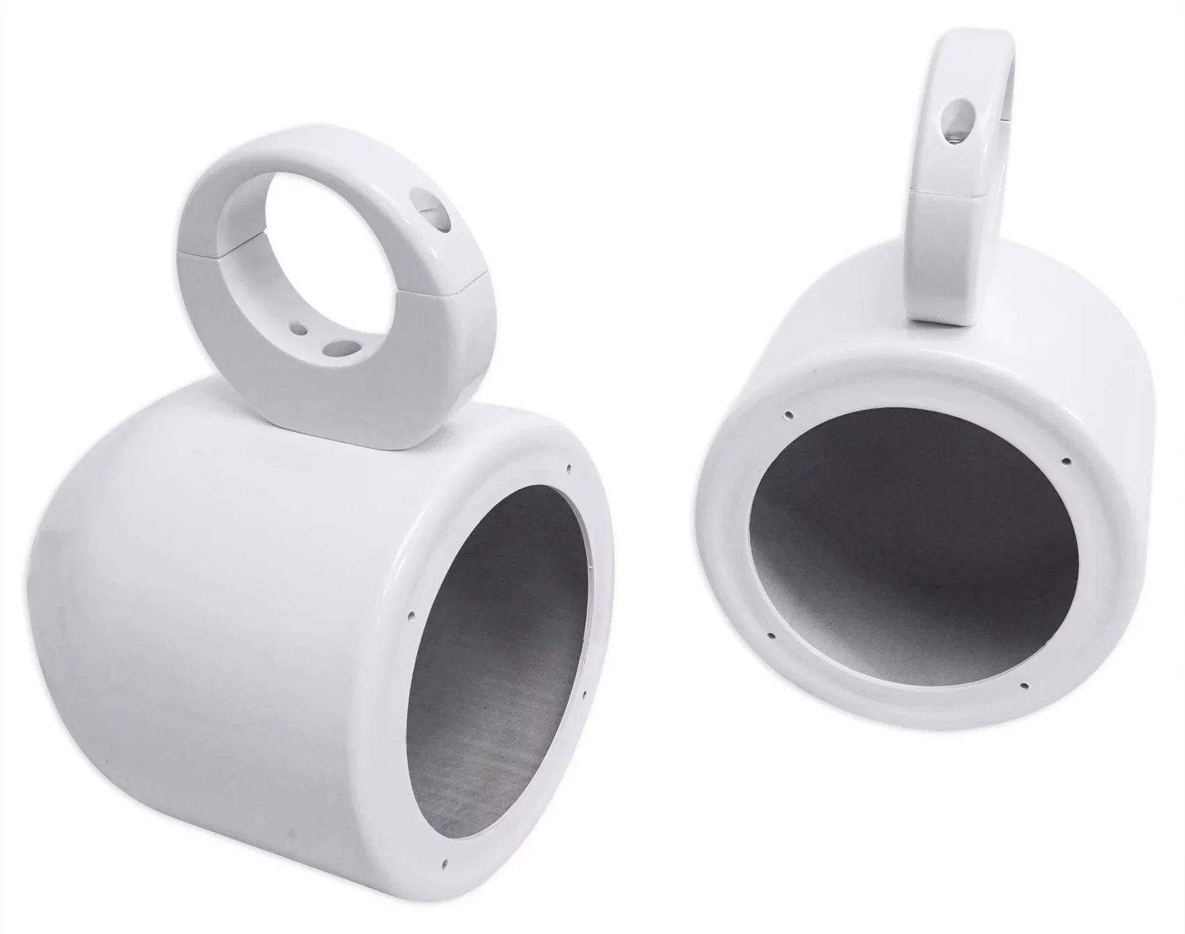 2) Rockville  5.25" 360° Swivel White Aluminum Surface Mount Speaker Pods