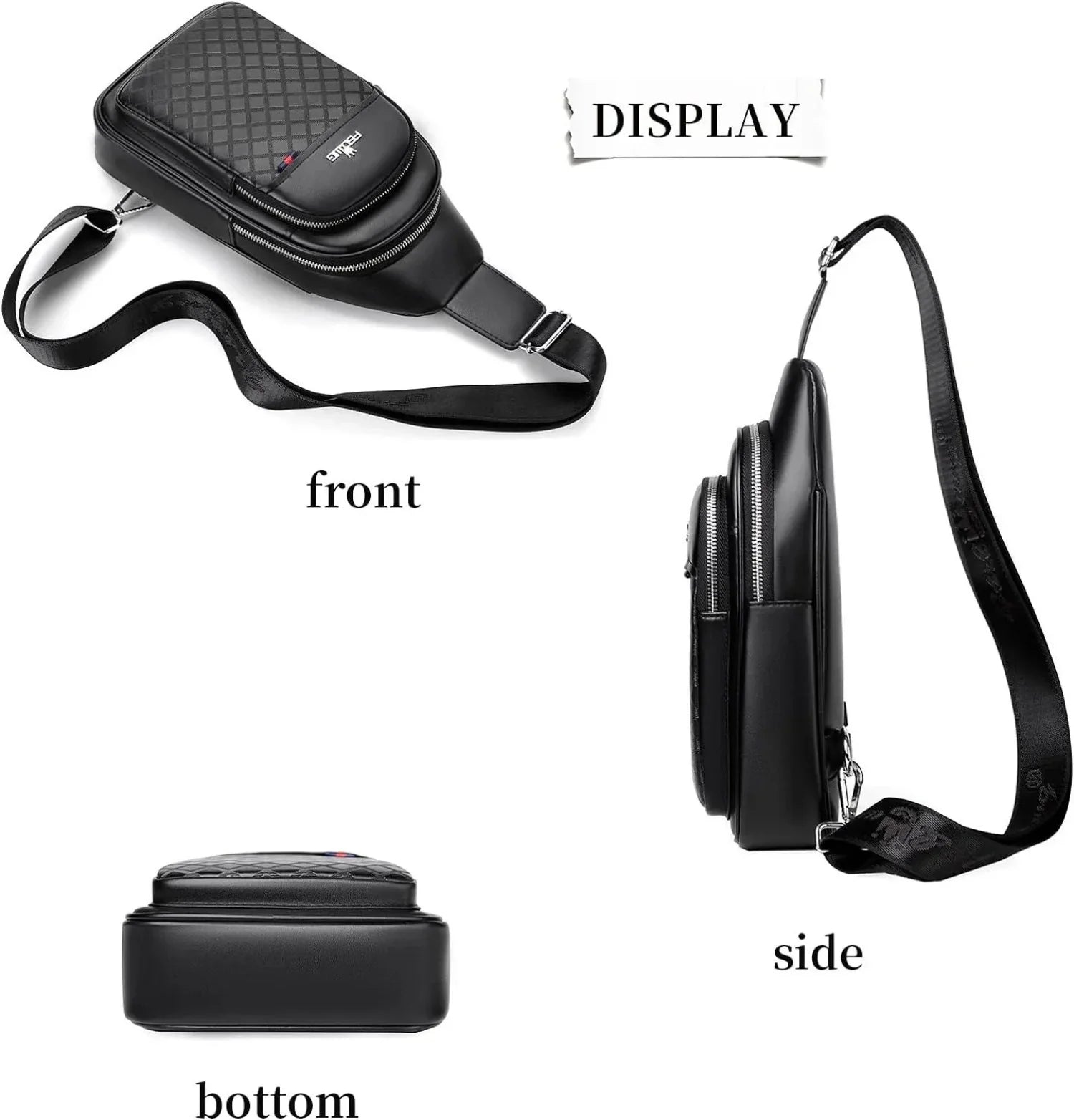 Fashion Co. 12 Men's Luxury Leather Crossbody Chest Bag