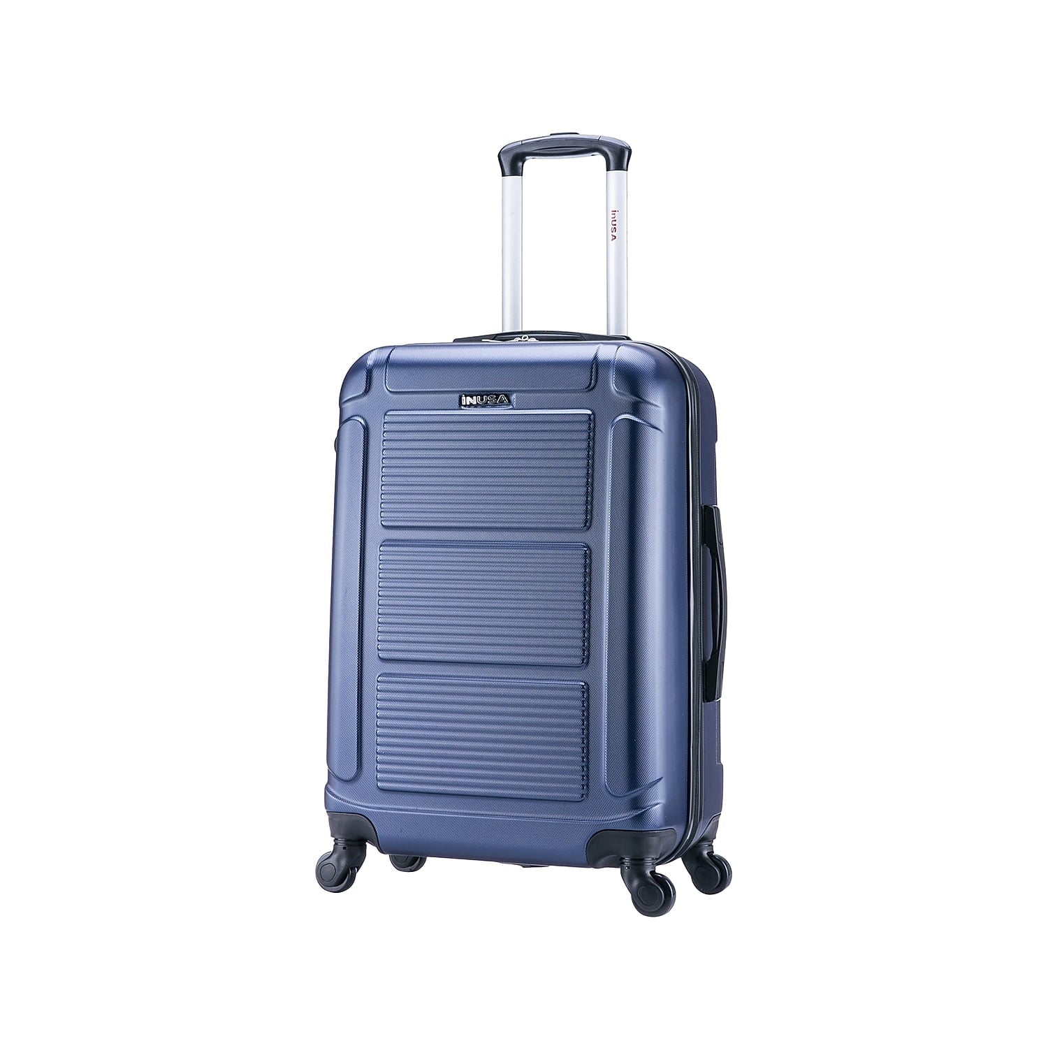InUSA Pilot Medium Plastic 4-Wheel Spinner Luggage Blue (-)