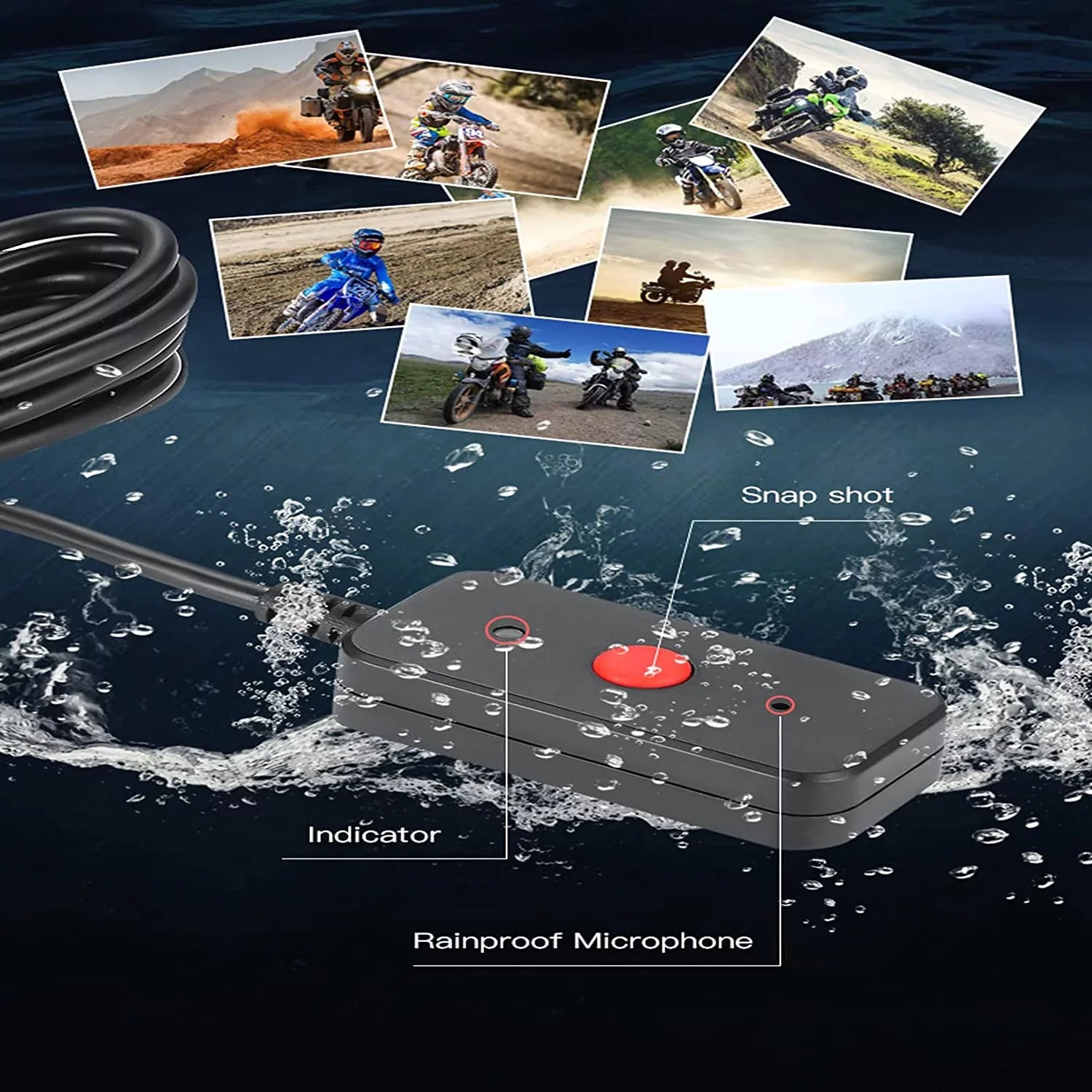 Motorcycle Dash Camera Front and Rear 1080P  Waterproof Lens 120° Wide Angle Waterproof Recording Camera with Wi-Fi,