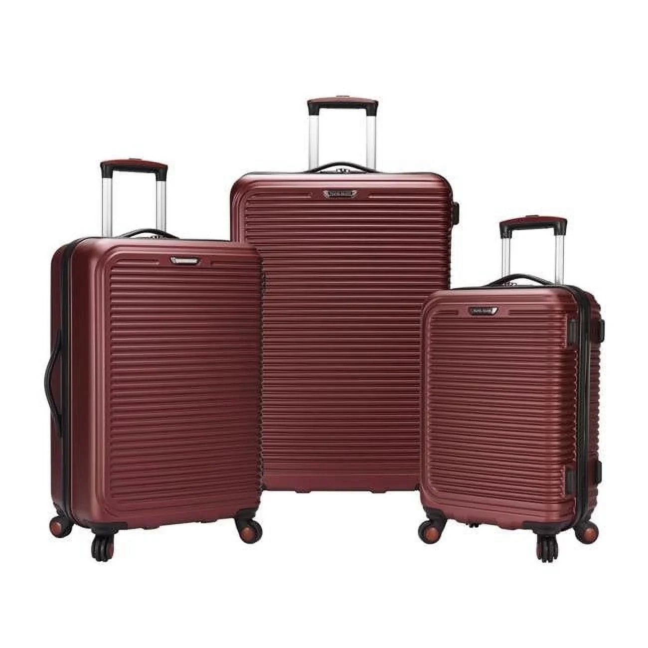 Travel Select  Savannah 3 Piece Hardside Spinner Luggage Set, Red