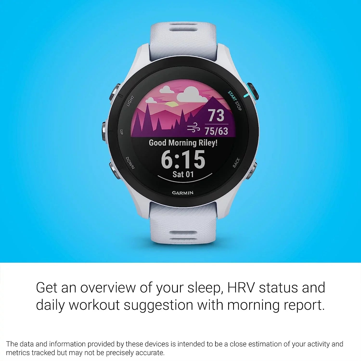 Garmin Forerunner 255S Music, Smaller  Running Smartwatch with Music, Advanced Insights, Long-Lasting Battery, Whitestone with Charging Base,  Car/Wall Adapters & 6Ave Cleaning Kit