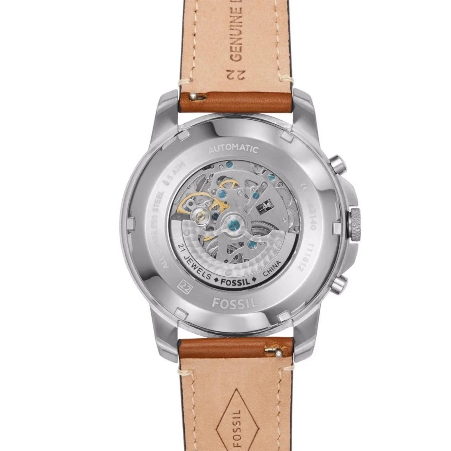 Fossil Men's Grant  Silver Stainless-Steel Automatic Dress Watch