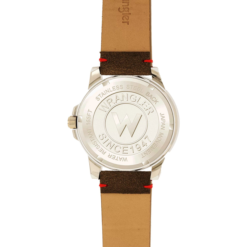 Wrangler 48mm Black Dial, Beige Strap Watch