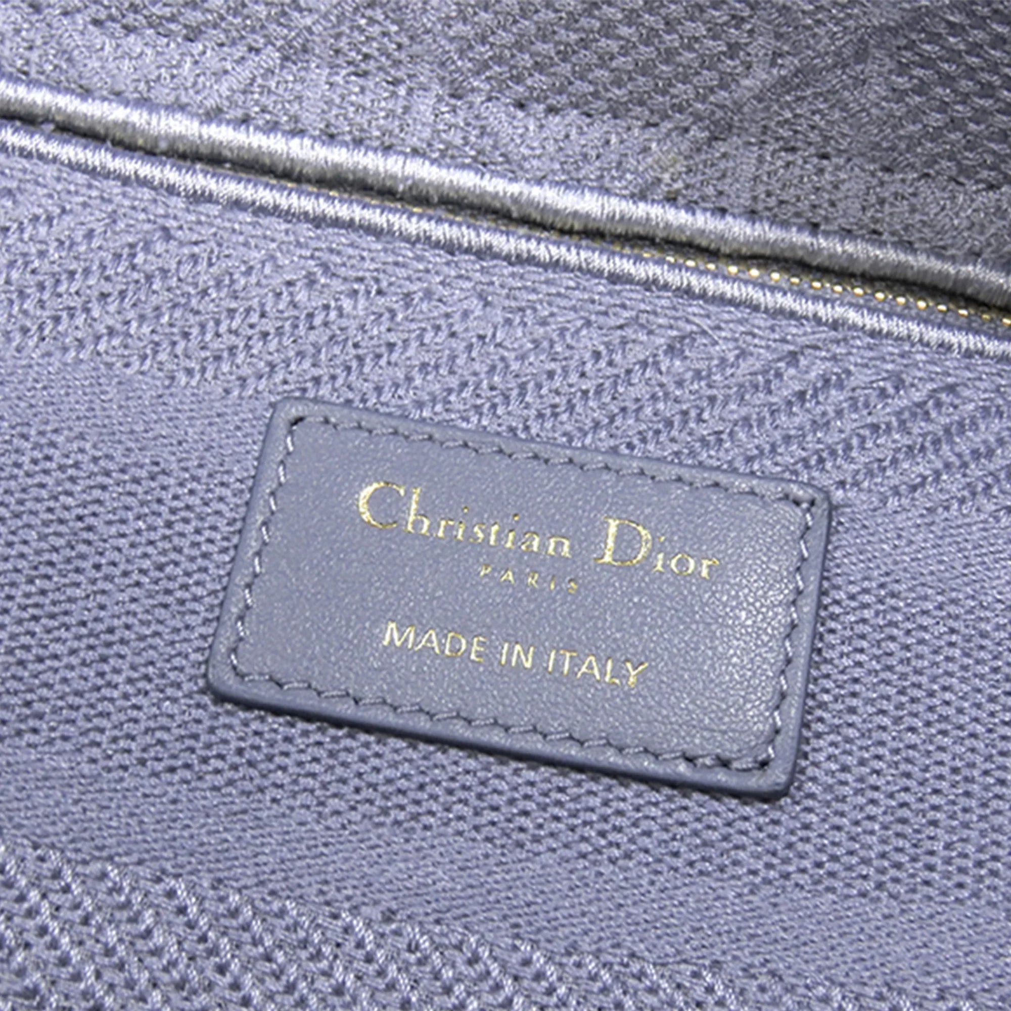 Pre-Owned Authenticated Dior Medium Lady -Lite Cotton Fabric Purple Satchel Women (Good)