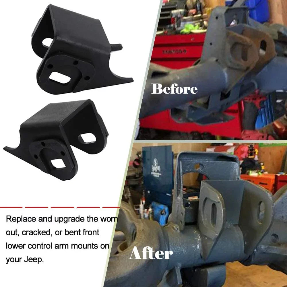 Front Lower Control Arm Bracket Axle Side Mount Brackets for 84-06 Jeep