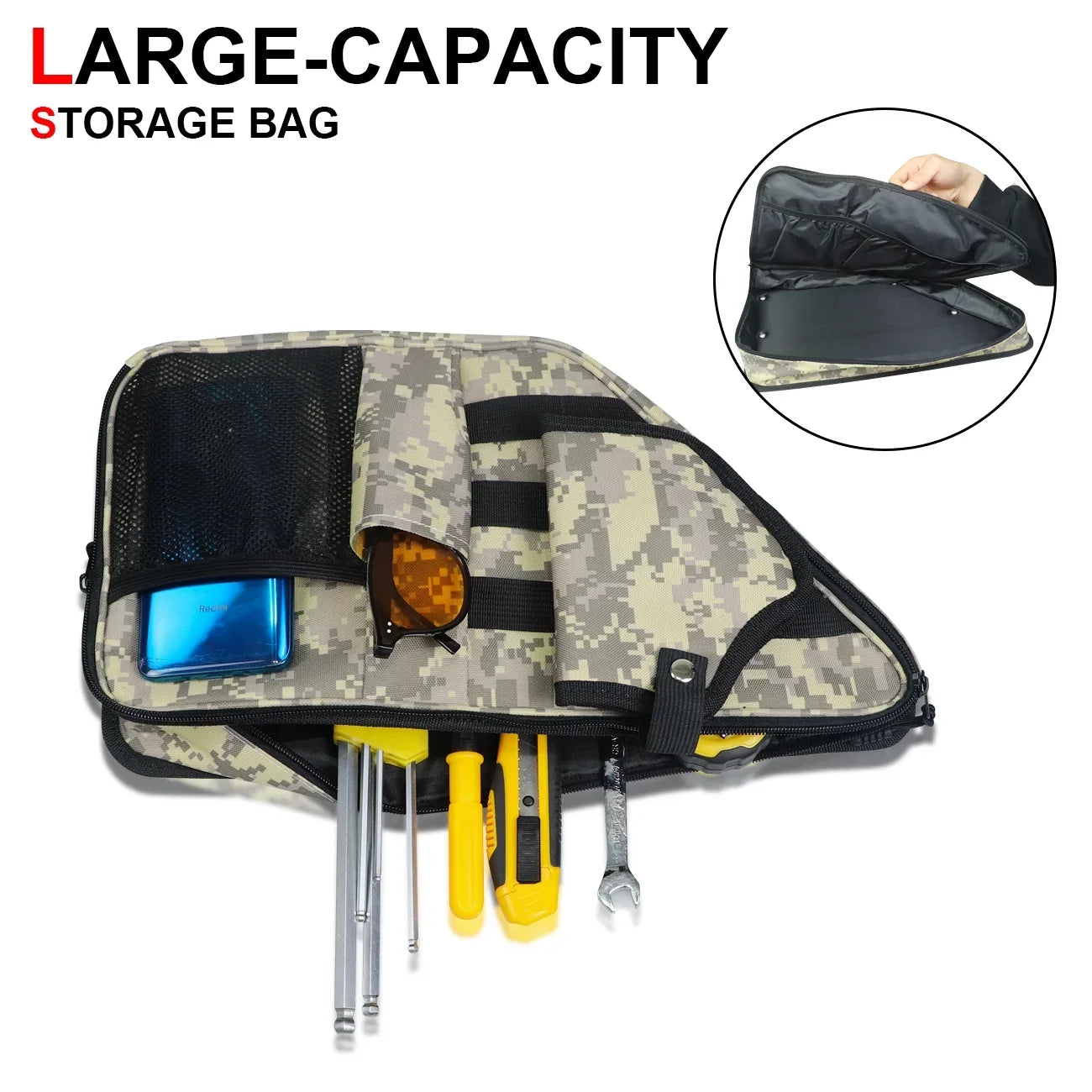 Front Storage Bags Door Net Pocket Organizer For 2021-2023 Ford Bronco 2/4 Doors