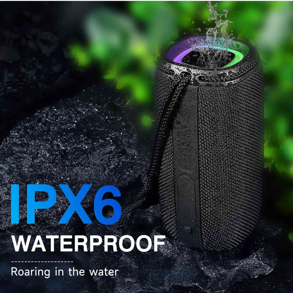 UrbanX  Bluetooth Speaker,  Waterproof Speakers 360°  Surround Sound with Punchy Bass, True Wireless Pairing, .3, Portable Speaker for  + - Black
