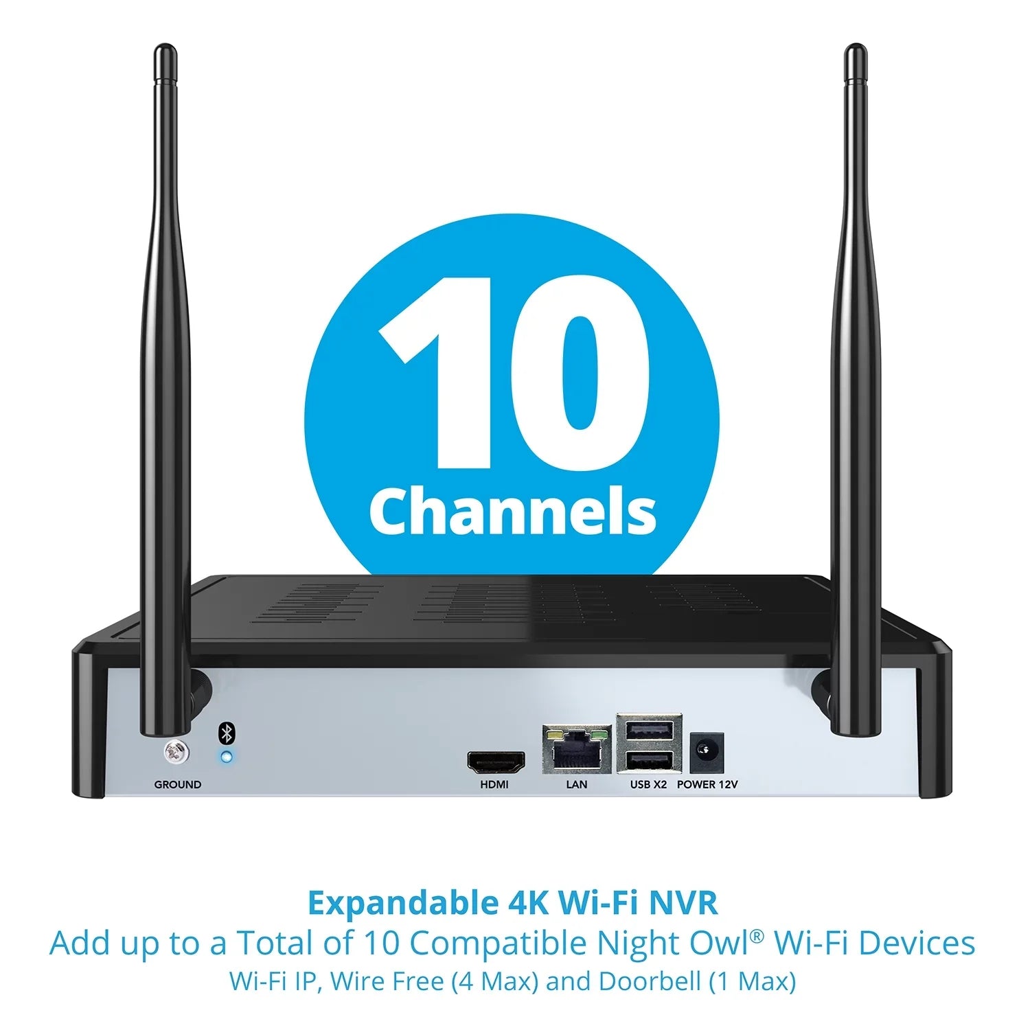 Night Owl 10 Channel 4K Wi-Fi  with 1TB Hard Drive and 4 Wi-Fi  1080p  Spotlight Cameras