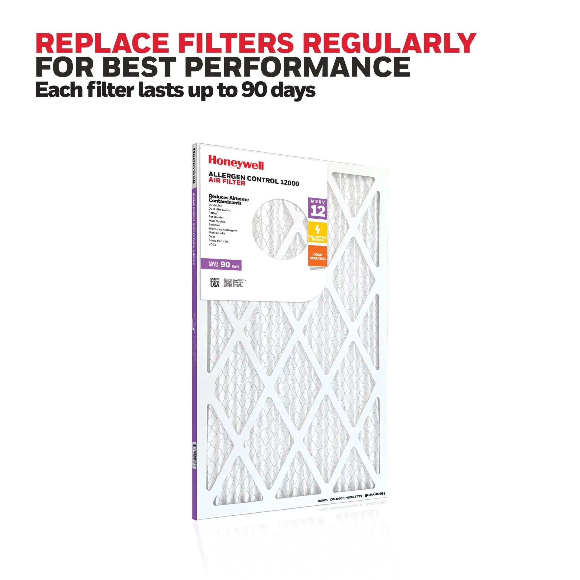 Honeywell 16x20x1  12 Pleated  Furnace Air Filter -4 Pack