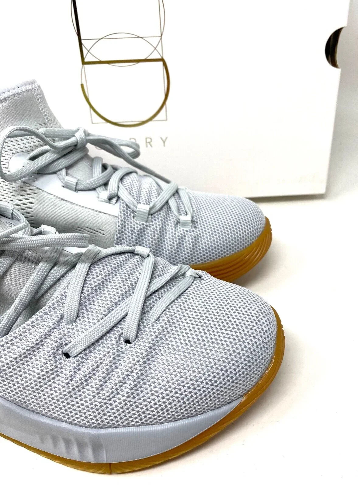 Under Armour  Boys Curry 5  Elemental Tokyo Gray Mesh Sneakers 3020742-105