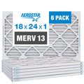 Aerostar 18x24x1  13 Pleated Air Filter,  Furnace Air Filter, 6 Pack