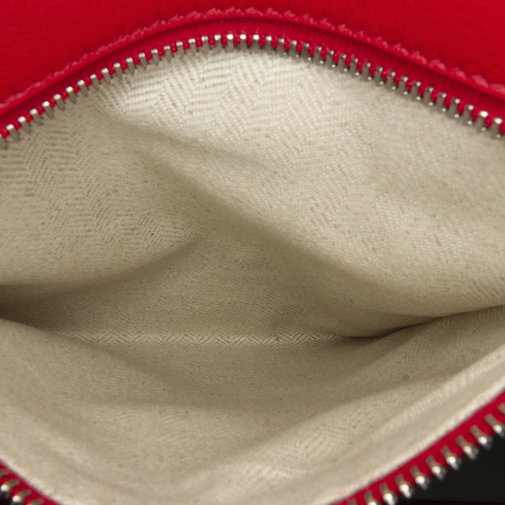 Pre-Owned Authenticated  Small Mushroom Puzzle Edge Calf Leather Red Satchel Unisex (Good)