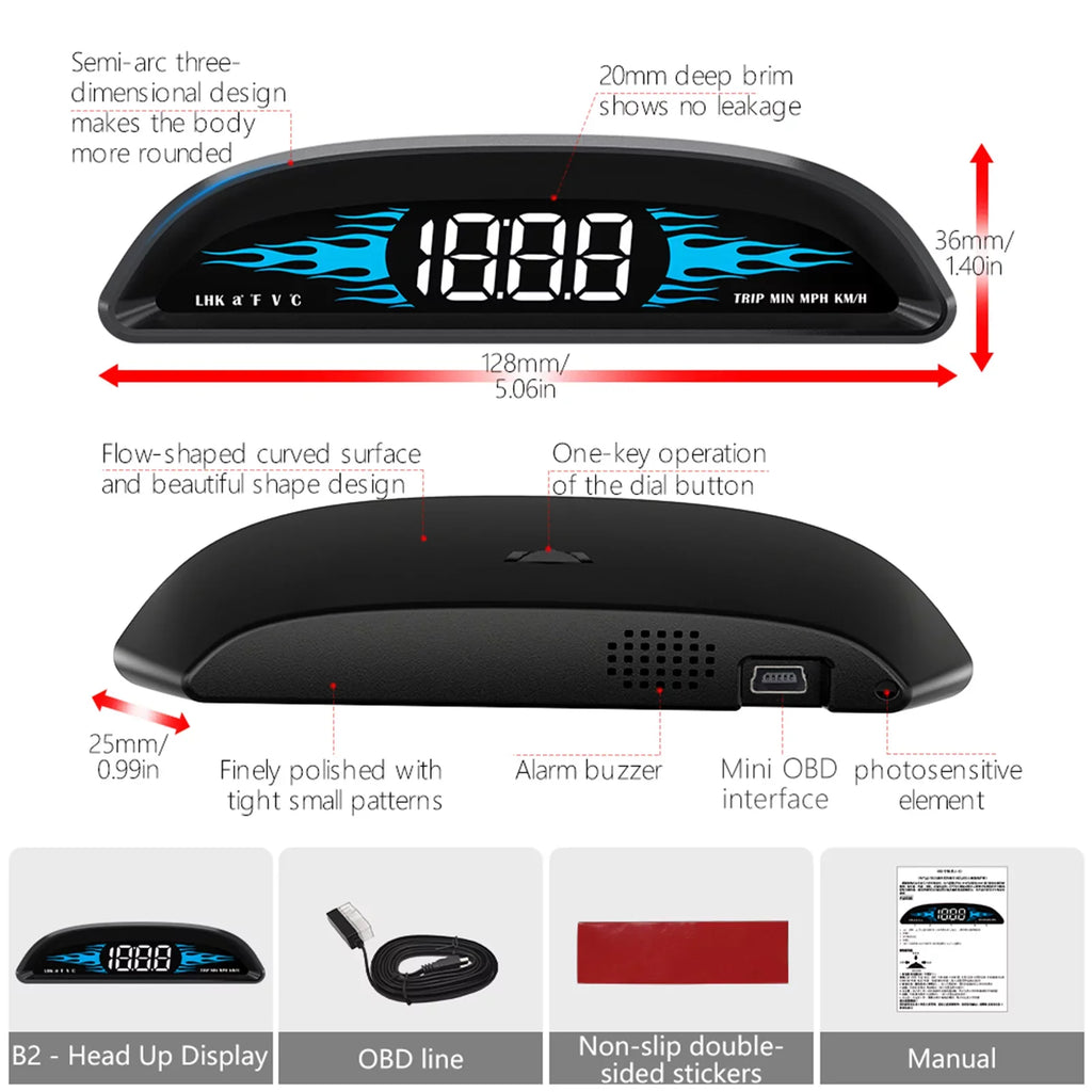 Apexeon Car  Speedometer Head-Up Display, Multi-Function Diagnostic Detector for Precise Driving Data