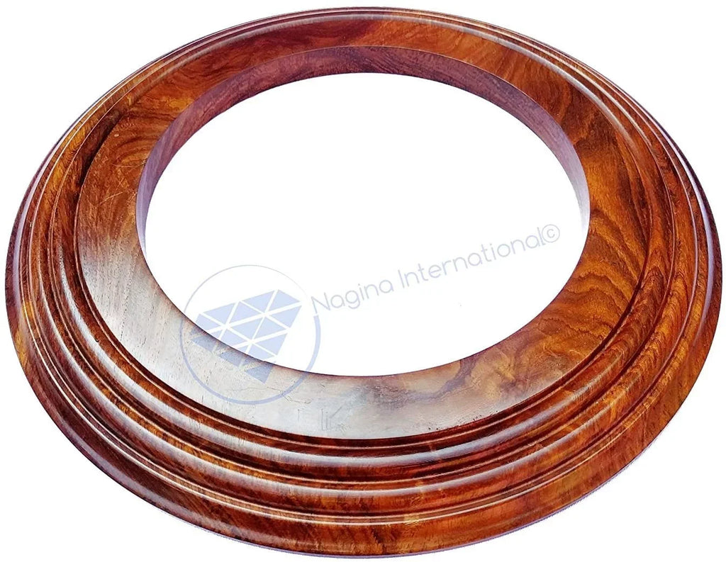 Nagina International Polished Handcrafted Wooden Base | Solid Hardwood Frame (4 Inches)