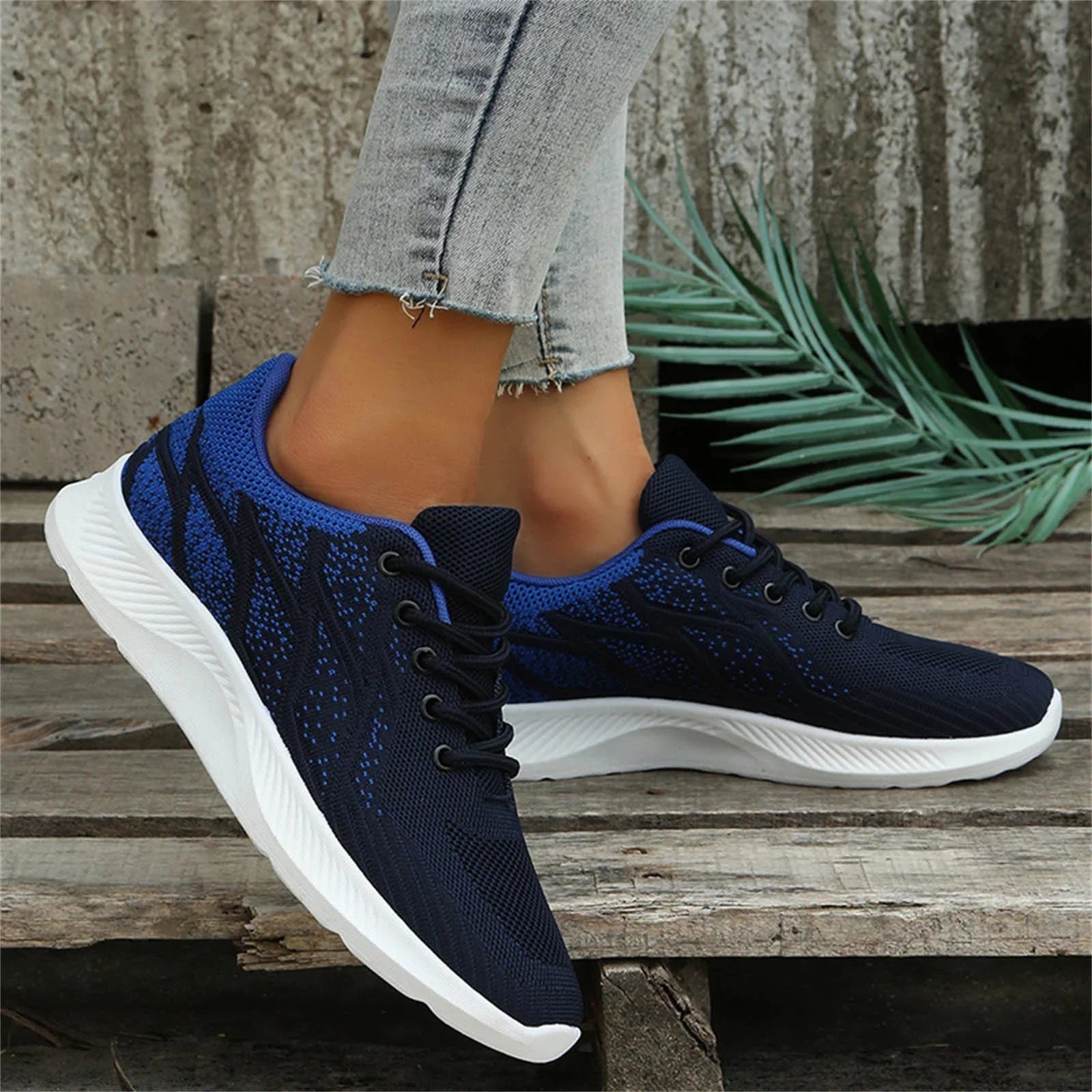 AdBFJAF Women Sneakers Size 11 1/2 Fashion Summer and Autumn Women Sneakers Shoes Mesh Breathable and Comfortable Lace Up Cross Pattern Colorblock