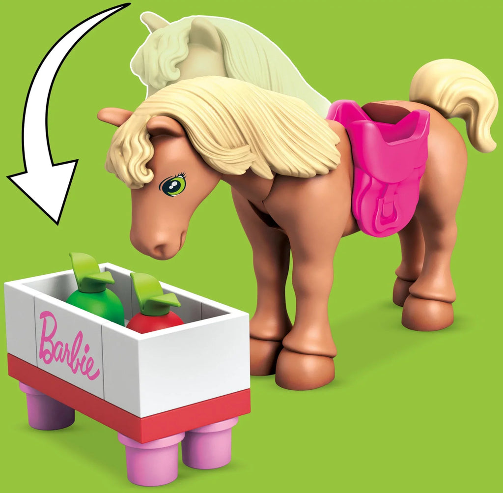 Barbie Building Toy Kit Horse Jumping with 1 Micro-Doll and Horses (73 Pieces)