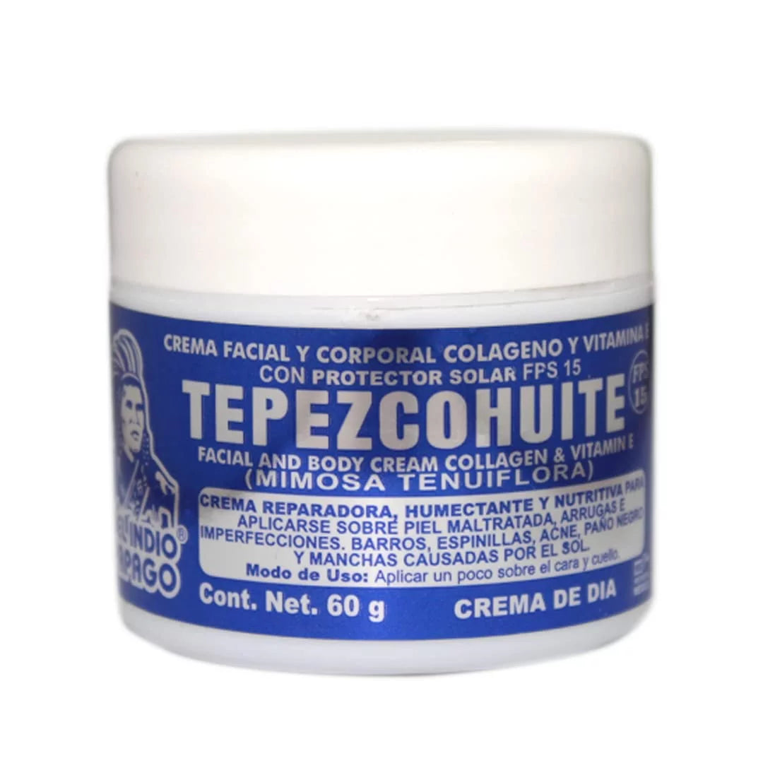 Del Indio Papago Tepezcohuite Day & Night creams (2oz each) + Hyaluronic Acid Serum (3.38 Fl Oz) + Tepezcohuite Soap (125g)