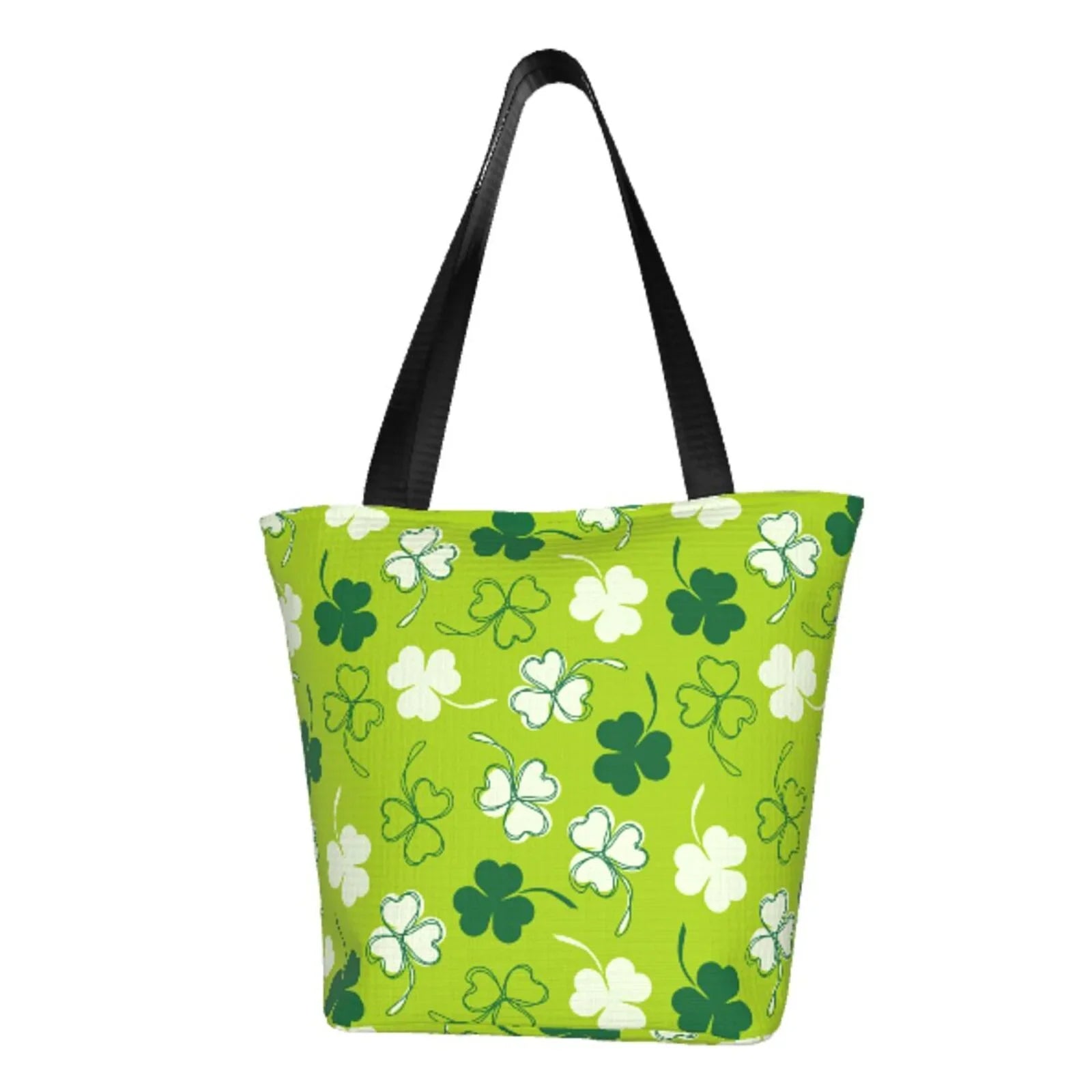 Easygdp St Patrick's Day7 Stylish Canvas Handbag Shoulder Tote Bag, Shopping Bag with Zip, Suitable for Buying Groceries, Office, Fitness