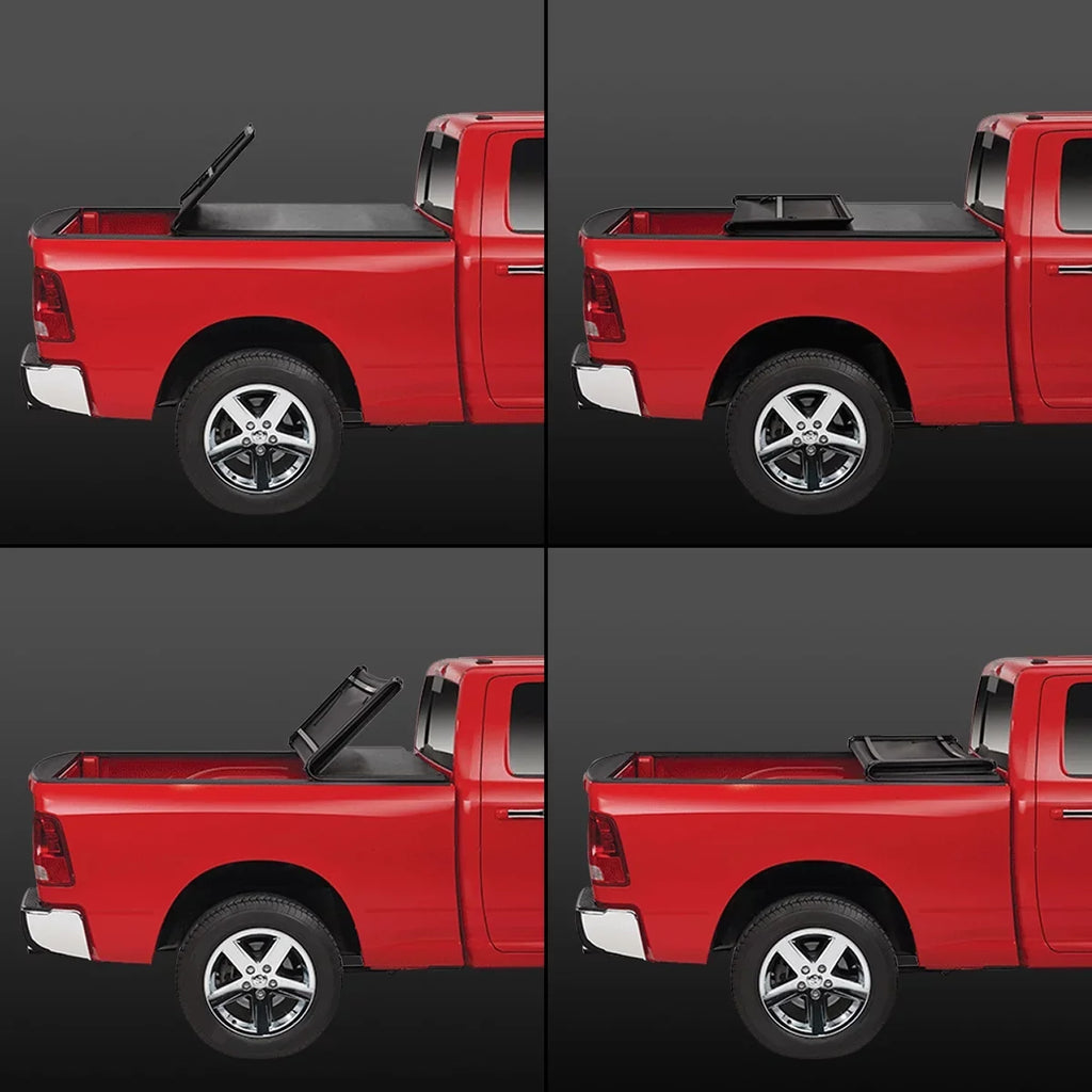 Motoring --043 for 2015 to 2019 Chevy Colorado/ Canyon 5' Bed Fleetside Adjustable Tri -Fold Soft Top Trunk Tonneau Cover 16 17 18
