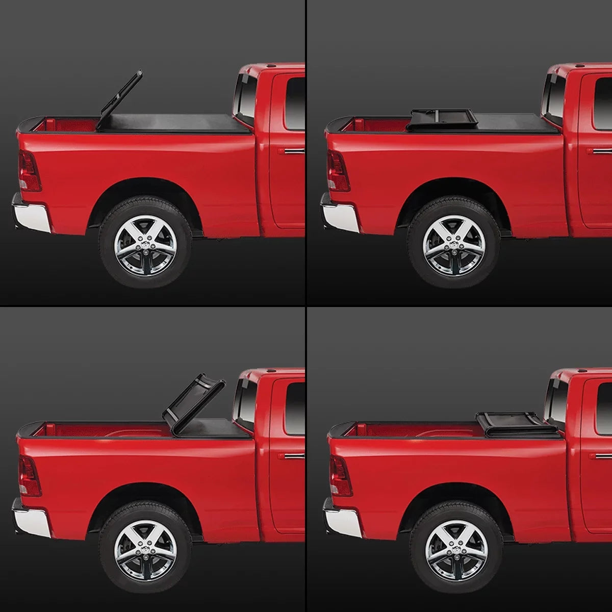 Motoring --043 for 2015 to 2019 Chevy Colorado/ Canyon 5' Bed Fleetside Adjustable Tri -Fold Soft Top Trunk Tonneau Cover 16 17 18