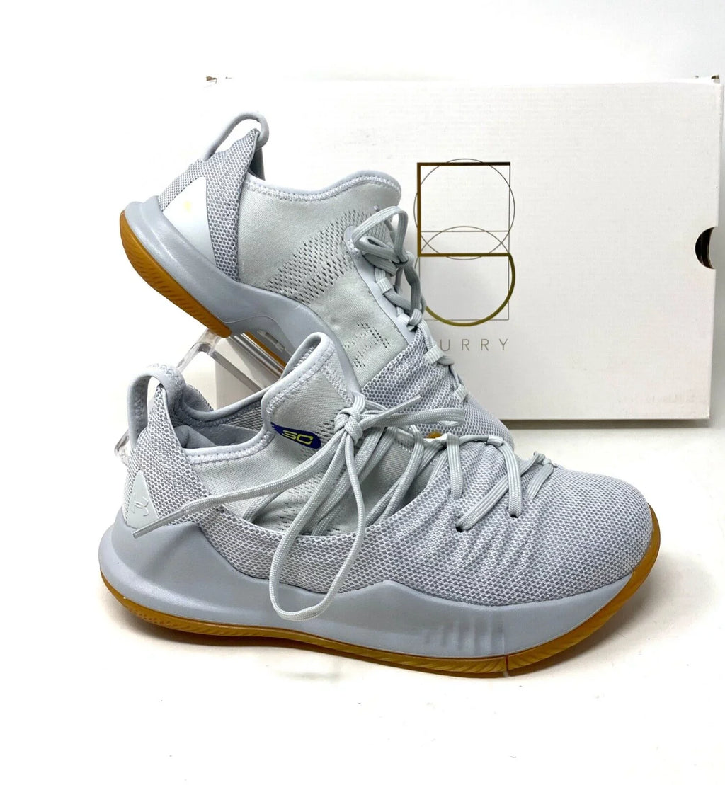 Under Armour  Boys Curry 5  Elemental Tokyo Gray Mesh Sneakers 3020742-105