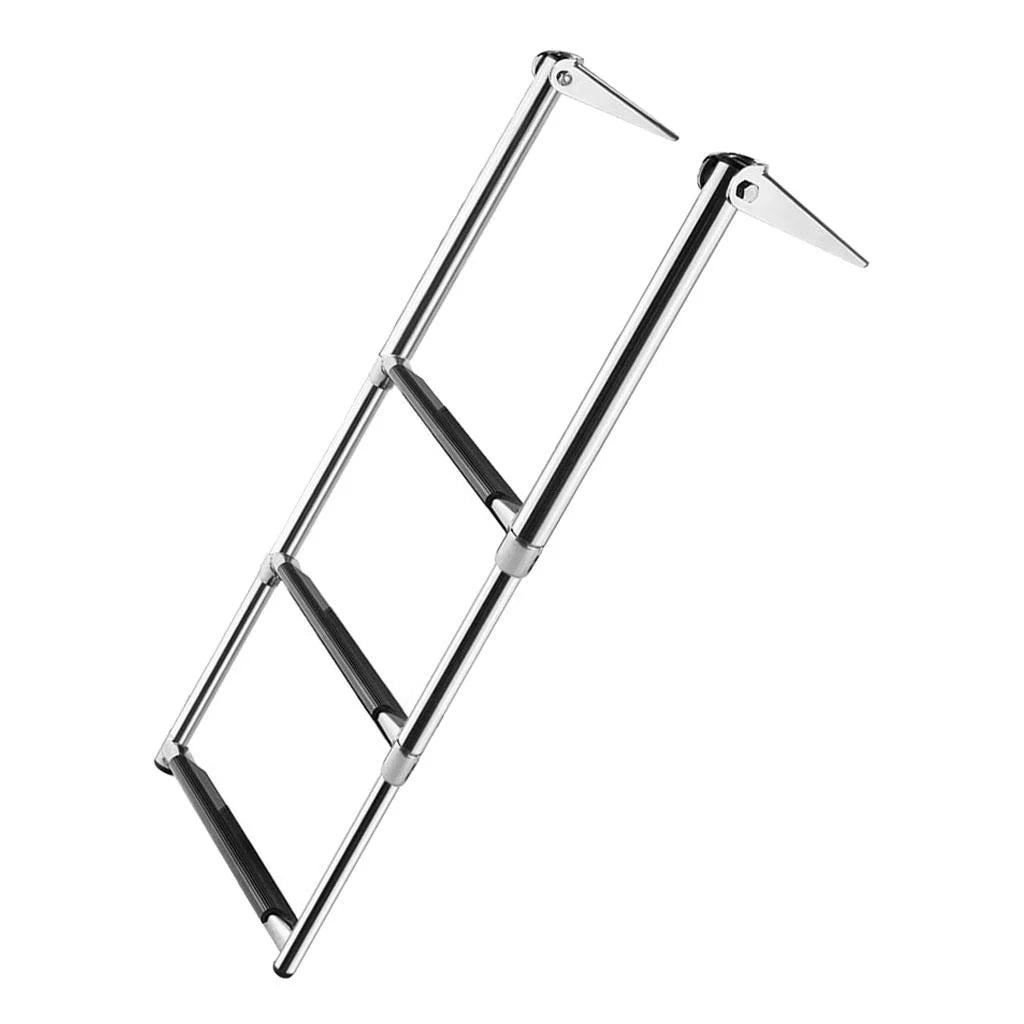 Portable Telescoping Ladder Swim Pontoon Boat Marine Yacht/Swimming Pool - Stainless Steel