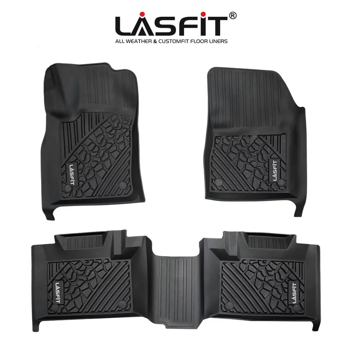 Lasfit Car Floor Liners for 2016-2021 Jeep Grand Cherokee ( Jeep Cherokee )  & Jeep Grand Cherokee  2022, All Weather  Vehicle Floor Mats Set, 1st and 2nd Row, Fit Bench Seating only, Black