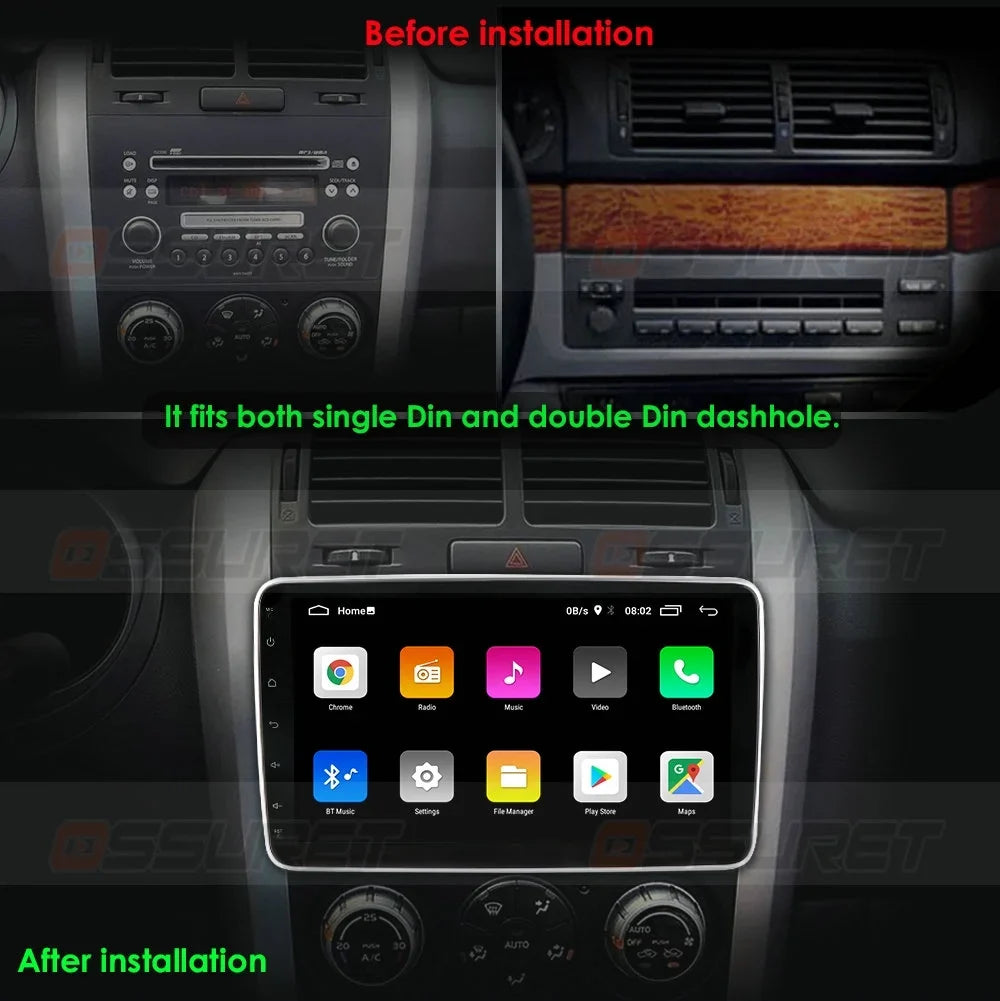 Hizpo Single 1  Rotatable 10.1'' Android 10 Touch Screen With Apple Carplay& Android Auto Car Stereo Radio  Navigation Wifi Bluetooth