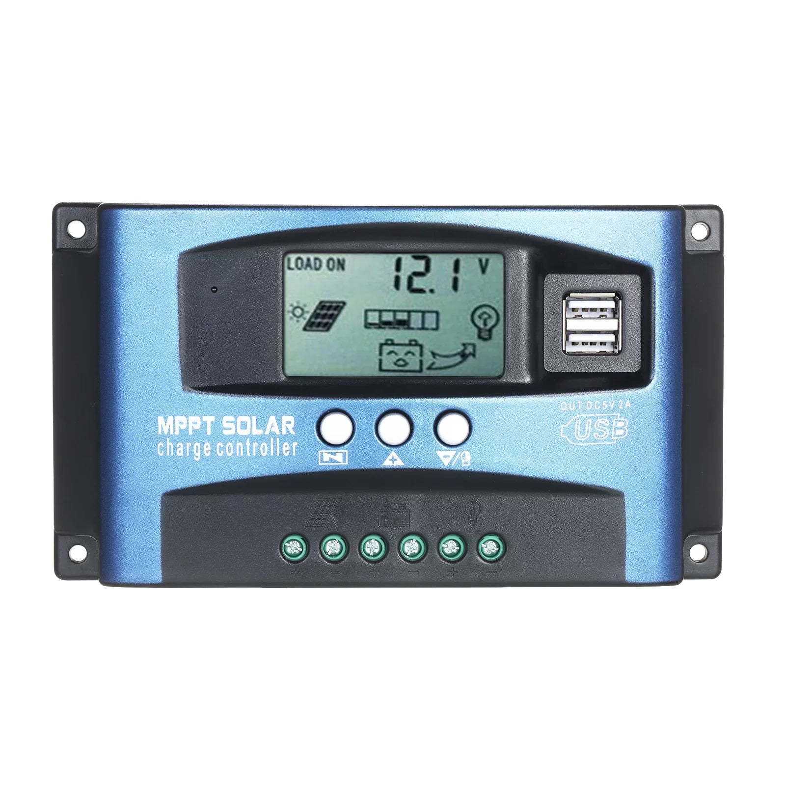 Dazzduo Controller,Dual  Output  Screen  Screen  5V/2A  Solar Identification  5V/2A Dual  Dual  Solar Dual  Solar  Output 12V/24V 5V/2A Dual