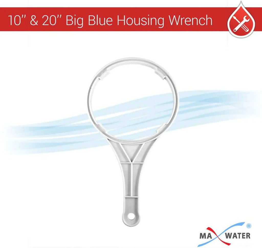 1 Pack 10"  Blue Whole House  System Filter Housing 1"  Brass Ports /Pressure Release, Pressure Gauge, Wrench  Bracket