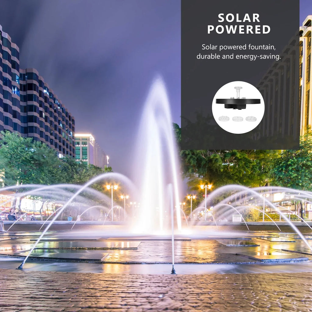 Guichaokj 1 set of Outdoor Solar Fountain Creative Fountain Pond Fountain with  Light