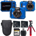 Kodak   Digital Camera (Blue) + Extra Battery +Tripod + Case -64GB Kit