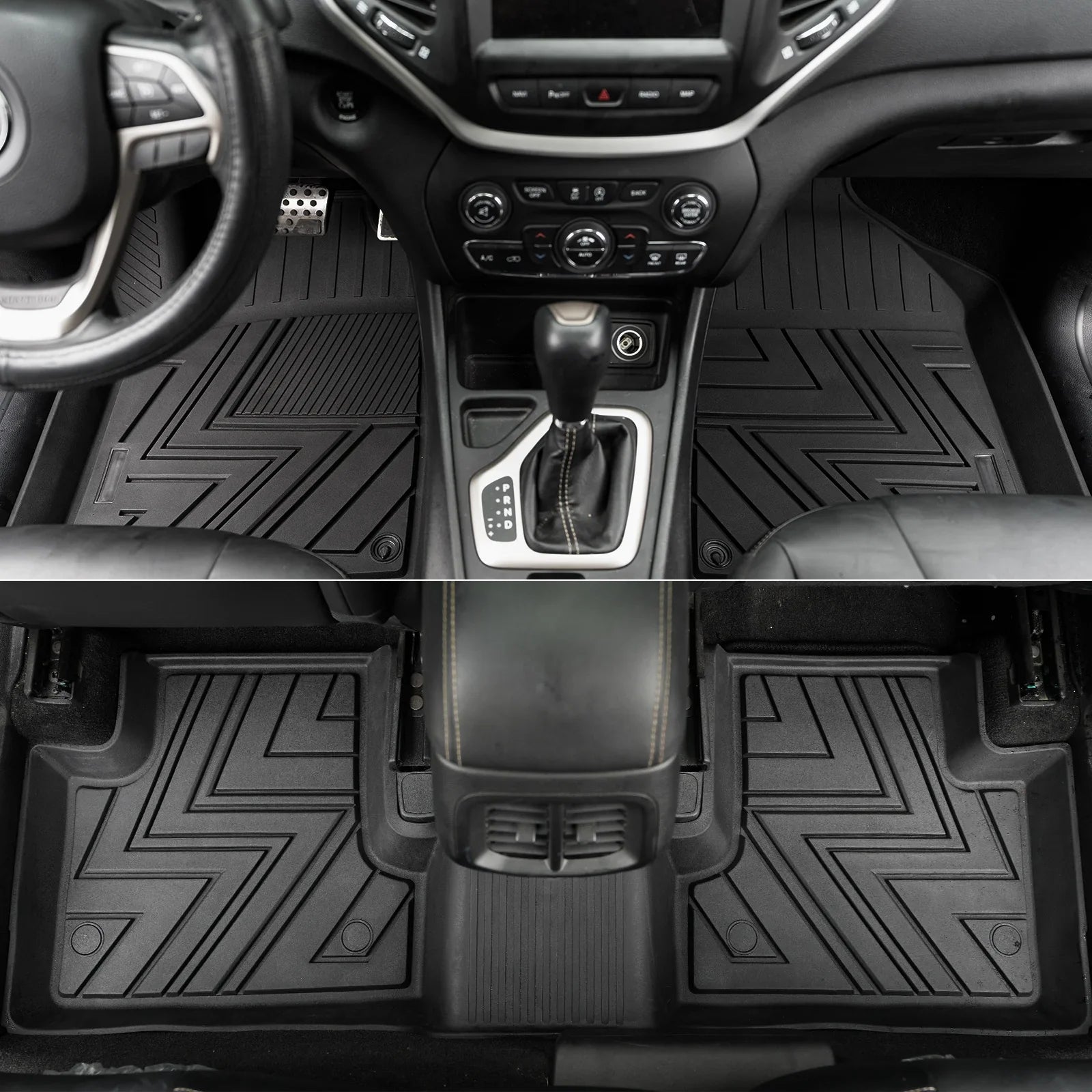 Floor Mats Compatible with 2019-2023 Jeep Cherokee Cargo Liner Trunk Mat  All Weather Back Seat Cover Protector 2022 Cherokee Accessories (Trunk Mat+Backrest Mats+Floor Mats)