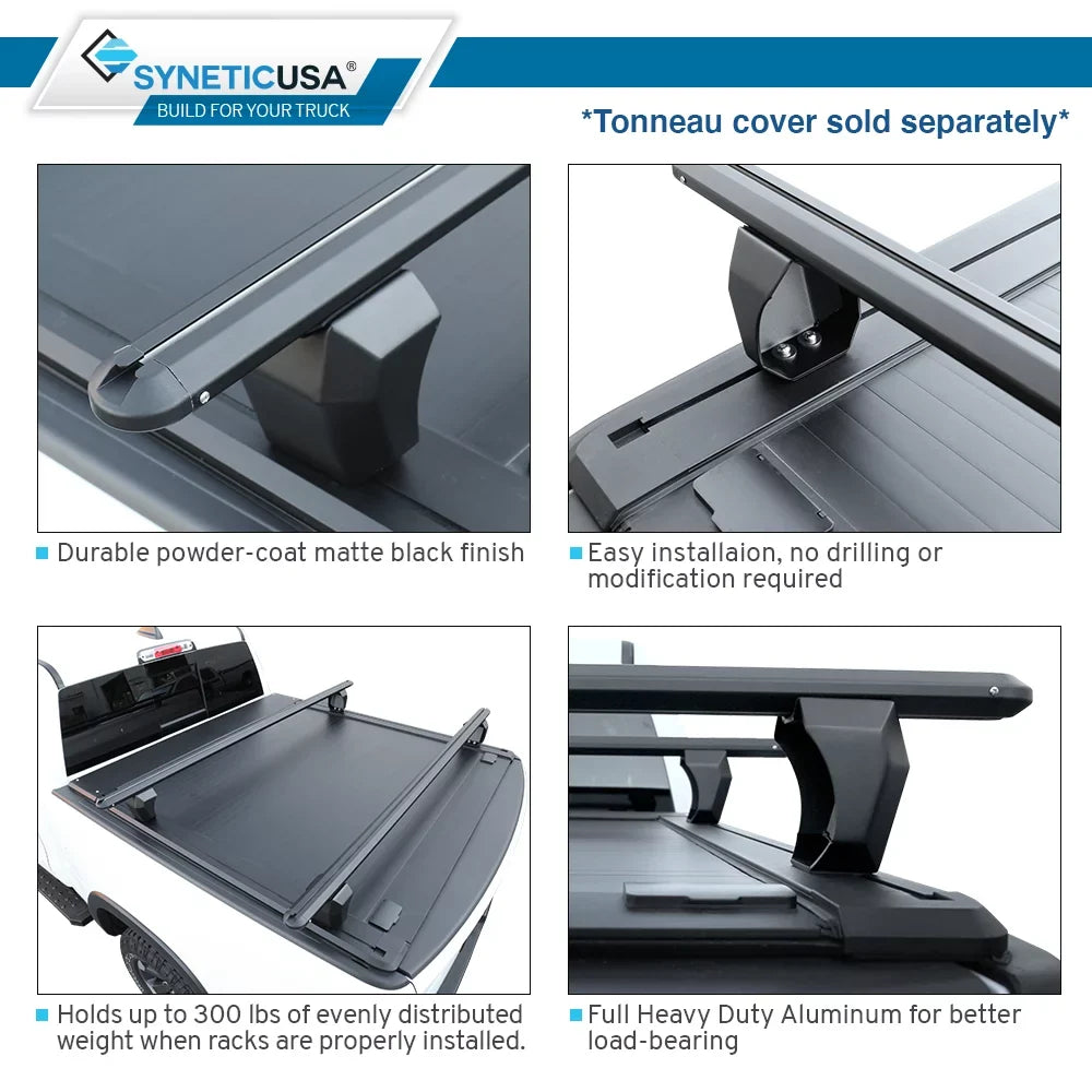 Syneticusa  Adjustable Crossbar Truck Bed Towers Heavy Duty Cargo Rack Compatible with  Ram Silverado Tundra Titan