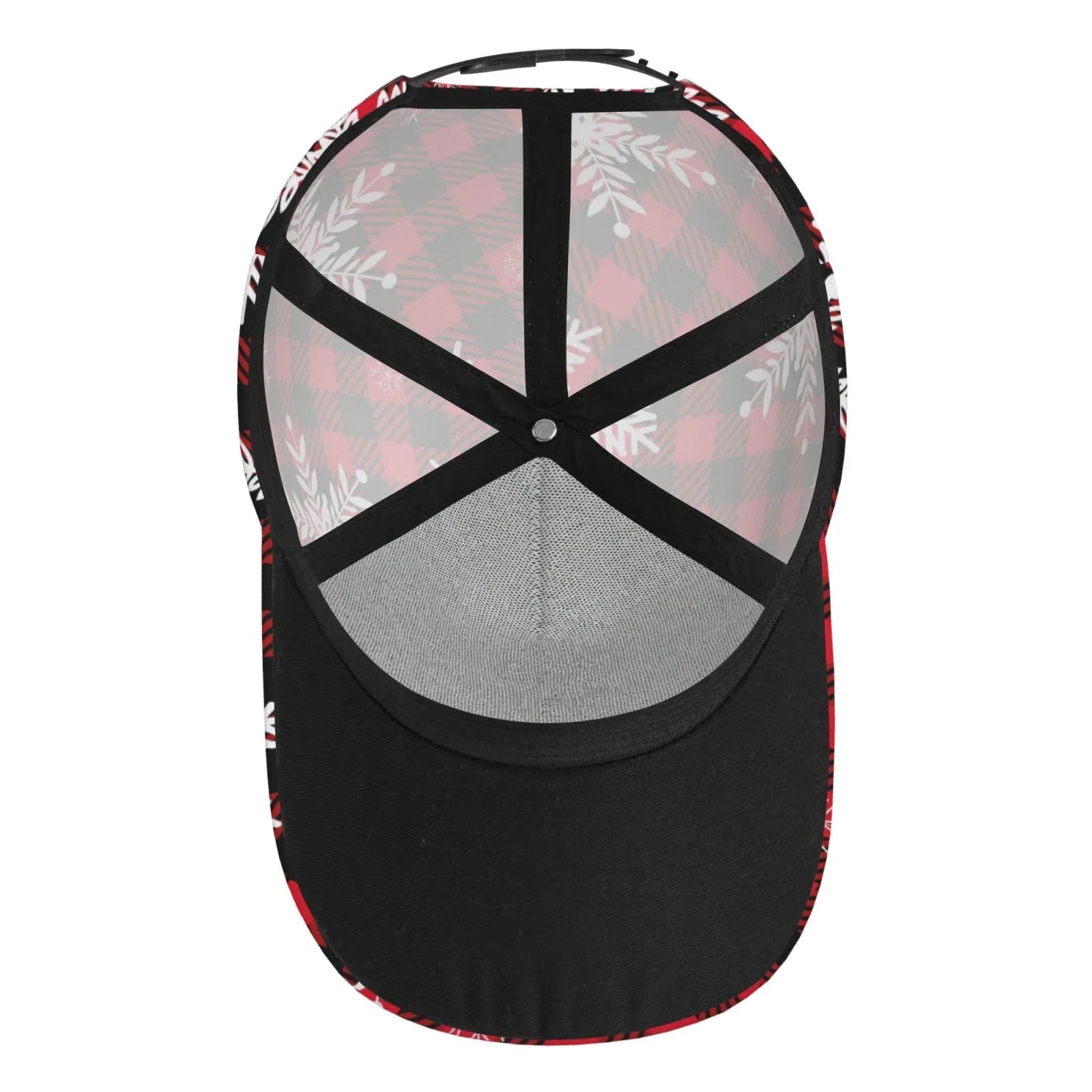 Balery Baseball Cap Adjustable Size for Running Workouts and Outdoor Activities All Seasons Dad Hat(Snowflakes On  Buffalo Plaid)